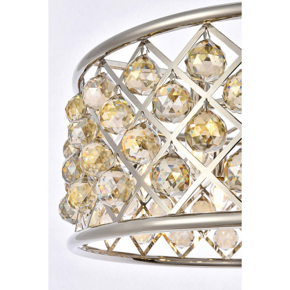 Elegant Crystal Grid Hoop 3 Light Chandelier - Polished Nickel/Gold, L 25" (1214D25PN-GT-RC)