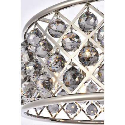 Elegant Crystal Grid Hoop 3 Light Chandelier - Polished Nickel/Silver, L 25" (1214D25PN-SS-RC)