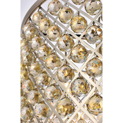 Elegant Crystal Grid Hoop 3 Light Chandelier - Polished Nickel/Gold, L 43" (1214G43PN-GT-RC)