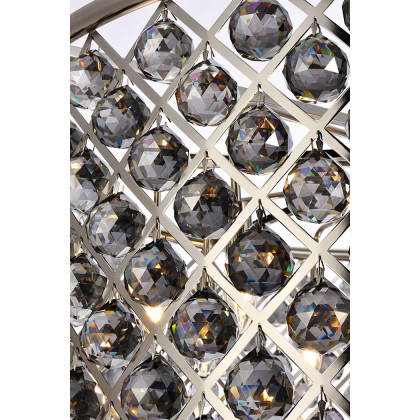 Elegant Crystal Grid Hoop 3 Light Chandelier - Polished Nickel/Silver, L 43" (1214G43PN-SS-RC)