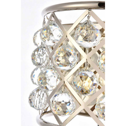 Elegant Crystal Grid 1 Light 11" Crystal Wall Sconce - Polished Nickel (1214W11PN-RC)