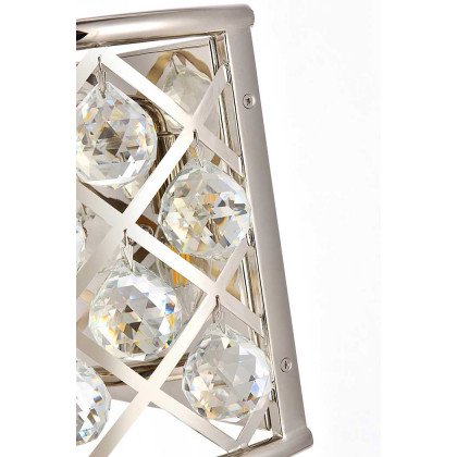 Elegant Crystal Grid 1 Light 11" Crystal Wall Sconce - Polished Nickel (1214W11PN-RC)