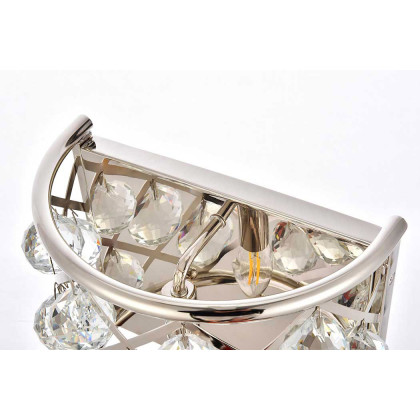 Elegant Crystal Grid 1 Light 11" Crystal Wall Sconce - Polished Nickel (1214W11PN-RC)