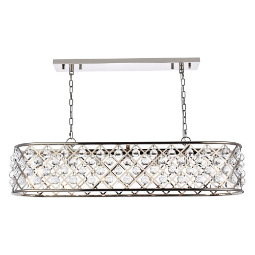 Elegant - Crystal Grid Rectangular 7 Light Chandelier (PNT-1215G)