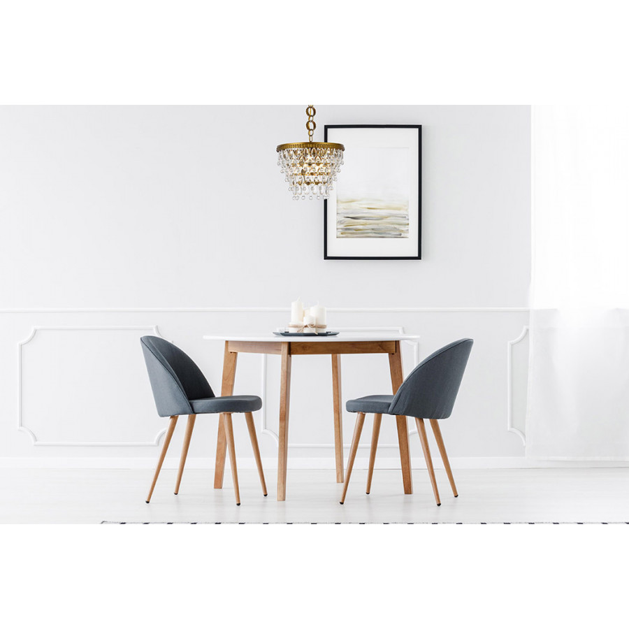 Elegant Teardrop Glass Chandelier 3 Light - Brass, L 16" (1219D16BR-RC)