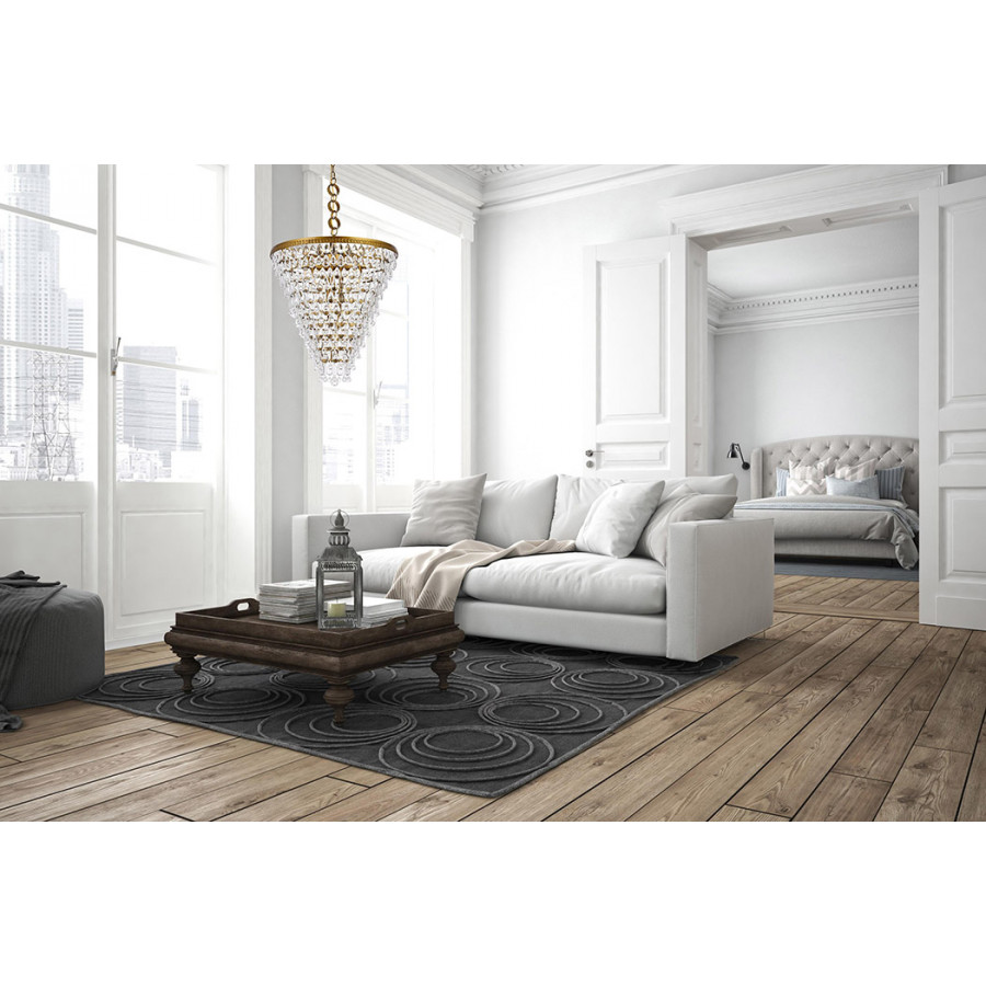 Elegant Teardrop Glass Chandelier 3 Light - Brass, L 24" (1219D24BR-RC)