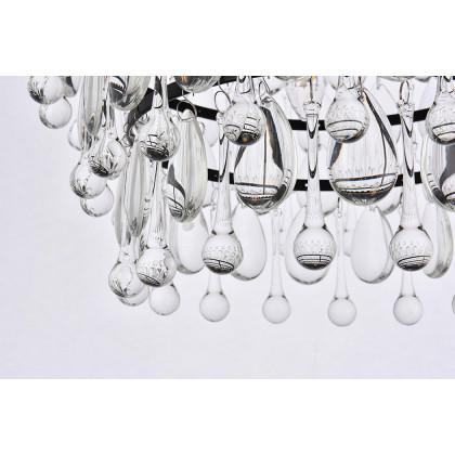 Elegant Teardrop Glass Flushmount 3 Light - Black, L 15" (1219F15BK-RC)