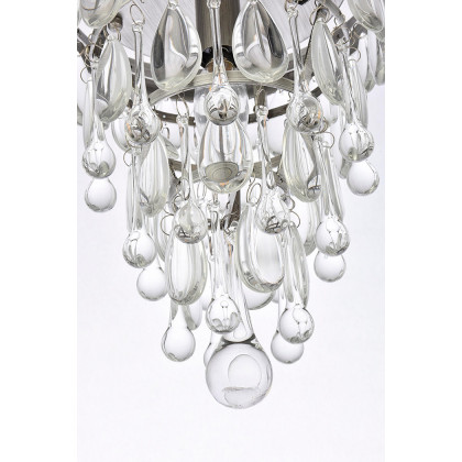 Elegant Teardrop Glass Flushmount 3 Light - Antique Silver, L 9" (1219F9AS-RC)