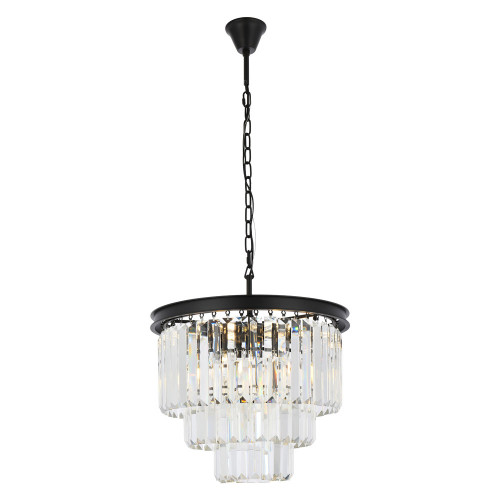 Elegant Urban Classic Chandelier - Matte Black, L 20" (1231D20MB-RC)