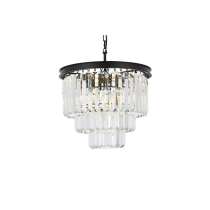 Elegant Urban Classic Chandelier - Matte Black, L 20" (1231D20MB-RC)