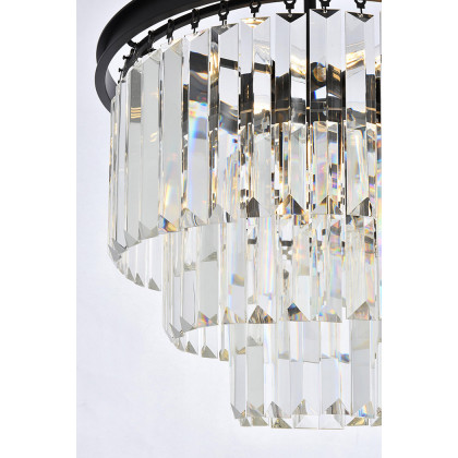 Elegant Urban Classic Chandelier - Matte Black, L 20" (1231D20MB-RC)