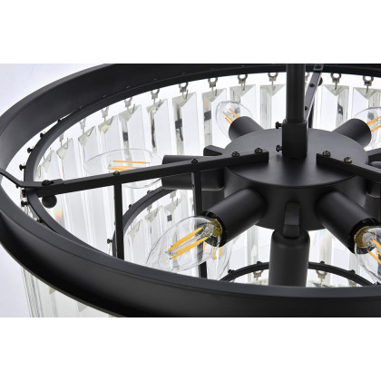 Elegant Urban Classic Chandelier - Matte Black, L 20" (1231D20MB-RC)
