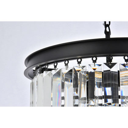 Elegant Urban Classic Chandelier - Matte Black, L 20" (1231D20MB-RC)