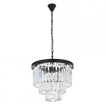 Elegant Urban Classic Chandelier - Matte Black, L 20" (1231D20MB-RC)