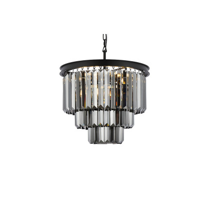 Elegant Urban Classic Chandelier - Matte Black/Silver, L 20" (1231D20MB-SS-RC)