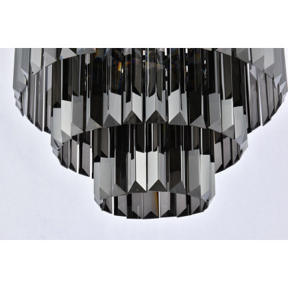 Elegant Urban Classic Chandelier - Matte Black/Silver, L 20" (1231D20MB-SS-RC)