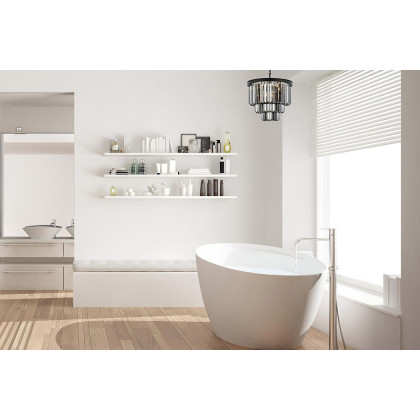 Elegant Urban Classic Chandelier - Matte Black/Silver, L 20" (1231D20MB-SS-RC)