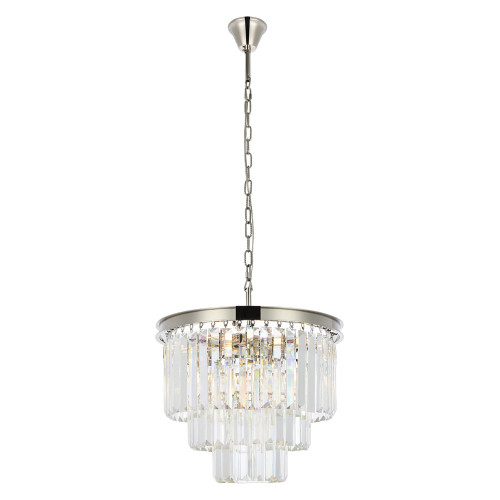 Elegant Urban Classic Chandelier - Polished Nickel, L 20" (1231D20PN-RC)