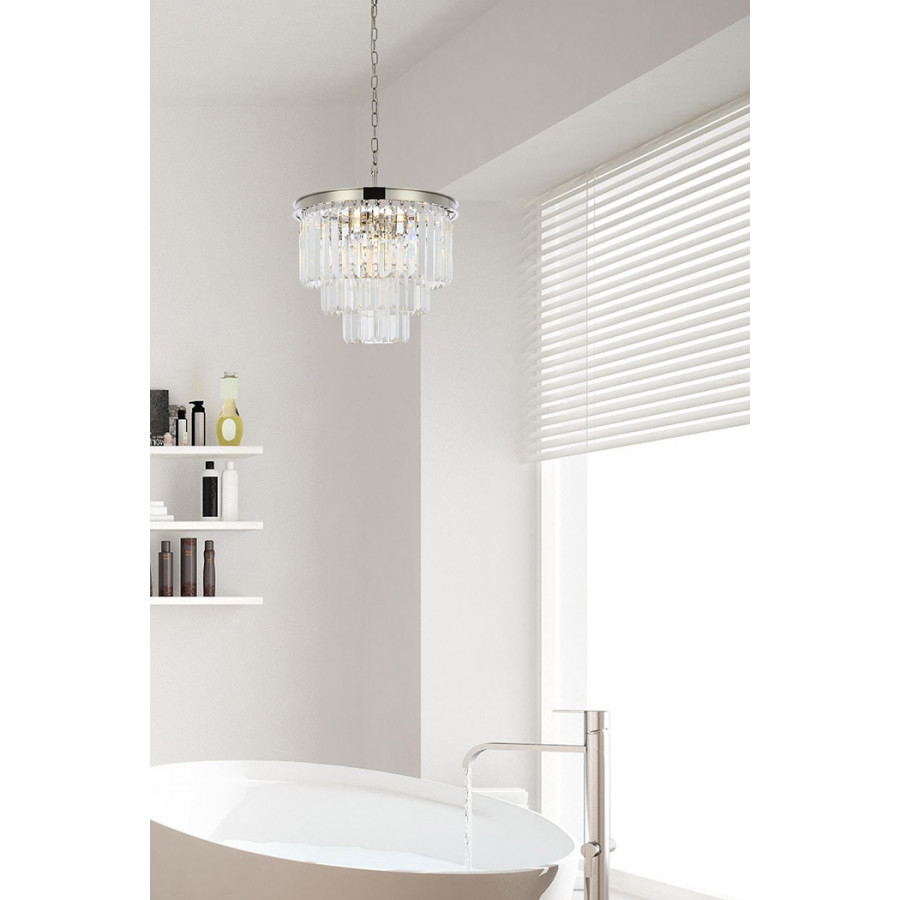 Elegant Urban Classic Chandelier - Polished Nickel, L 20" (1231D20PN-RC)
