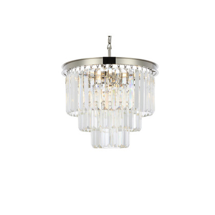 Elegant Urban Classic Chandelier - Polished Nickel, L 20" (1231D20PN-RC)