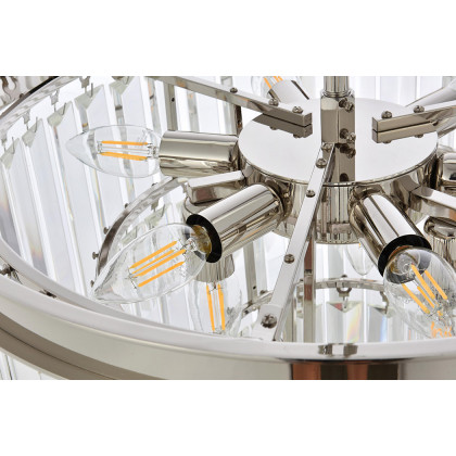 Elegant Urban Classic Chandelier - Polished Nickel, L 20" (1231D20PN-RC)
