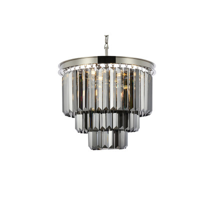 Elegant Urban Classic Chandelier - Polished Nickel/Silver, L 20" (1231D20PN-SS-RC)