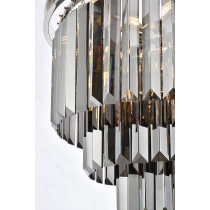 Elegant Urban Classic Chandelier - Polished Nickel/Silver, L 20" (1231D20PN-SS-RC)