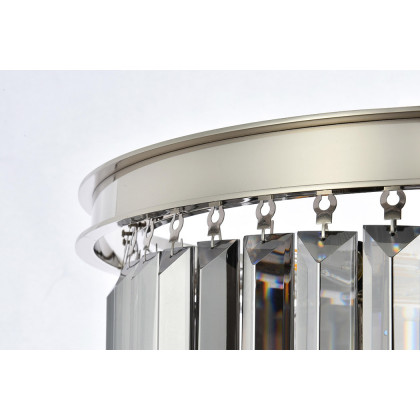 Elegant Urban Classic Chandelier - Polished Nickel/Silver, L 20" (1231D20PN-SS-RC)