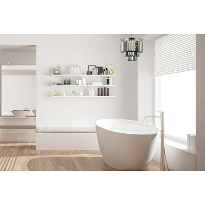 Elegant Urban Classic Chandelier - Polished Nickel/Silver, L 20" (1231D20PN-SS-RC)