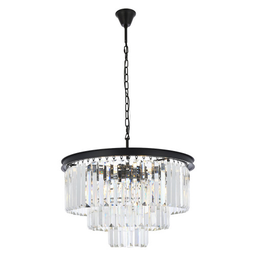 Elegant Urban Classic Chandelier - Matte Black, L 26" (1231D26MB-RC)