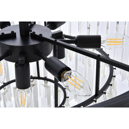 Elegant Urban Classic Chandelier - Matte Black, L 26" (1231D26MB-RC)