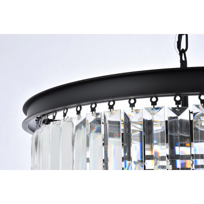 Elegant Urban Classic Chandelier - Matte Black, L 26" (1231D26MB-RC)