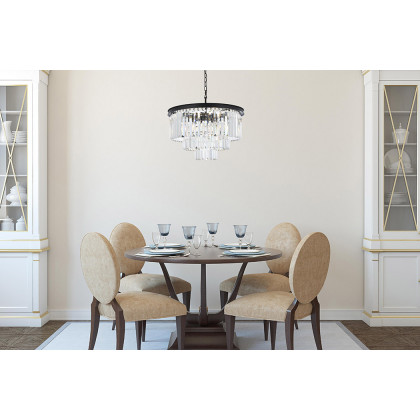 Elegant Urban Classic Chandelier - Matte Black, L 26" (1231D26MB-RC)