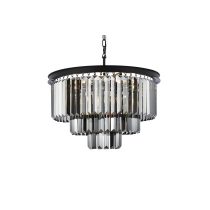 Elegant Urban Classic Chandelier - Matte Black/Silver, L 26" (1231D26MB-SS-RC)