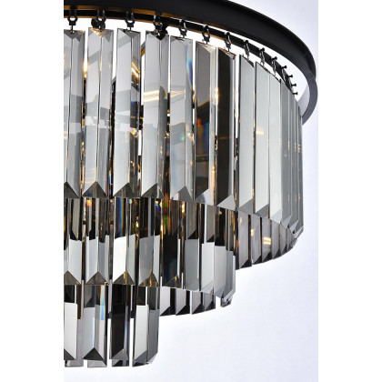 Elegant Urban Classic Chandelier - Matte Black/Silver, L 26" (1231D26MB-SS-RC)
