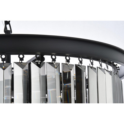 Elegant Urban Classic Chandelier - Matte Black/Silver, L 26" (1231D26MB-SS-RC)