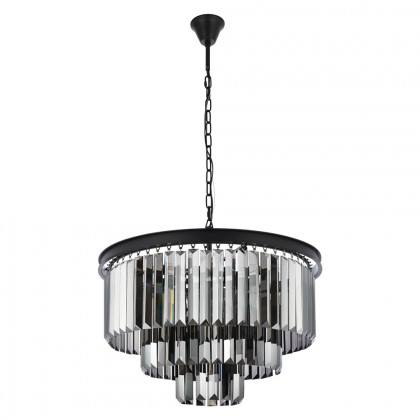 Elegant Urban Classic Chandelier - Matte Black/Silver, L 26" (1231D26MB-SS-RC)