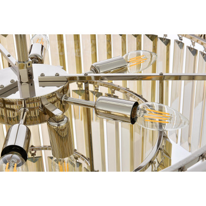 Elegant Urban Classic Chandelier - Polished Nickel/Gold, L 26" (1231D26PN-GT-RC)