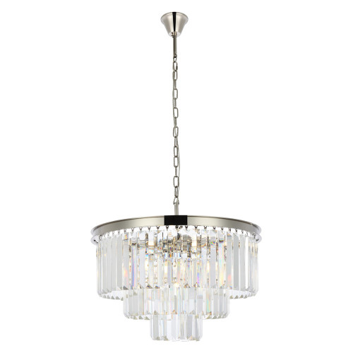Elegant Urban Classic Chandelier - Polished Nickel, L 26" (1231D26PN-RC)