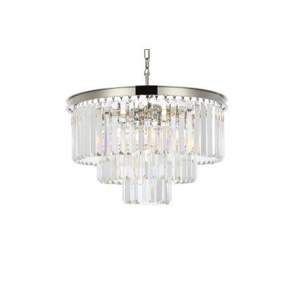 Elegant Urban Classic Chandelier - Polished Nickel, L 26" (1231D26PN-RC)