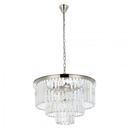 Elegant Urban Classic Chandelier - Polished Nickel, L 26" (1231D26PN-RC)