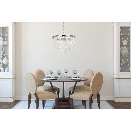 Elegant Urban Classic Chandelier - Polished Nickel, L 26" (1231D26PN-RC)