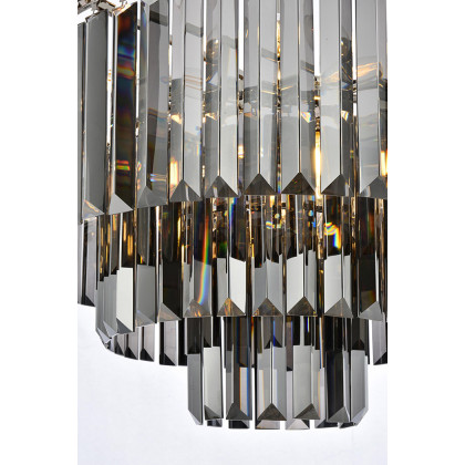 Elegant Urban Classic Chandelier - Polished Nickel/Silver, L 26" (1231D26PN-SS-RC)