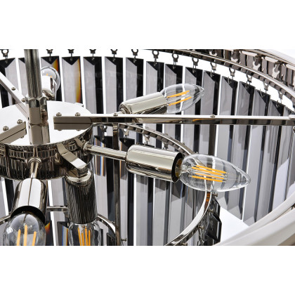 Elegant Urban Classic Chandelier - Polished Nickel/Silver, L 26" (1231D26PN-SS-RC)