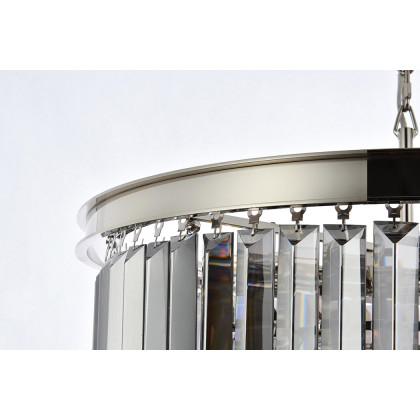 Elegant Urban Classic Chandelier - Polished Nickel/Silver, L 26" (1231D26PN-SS-RC)