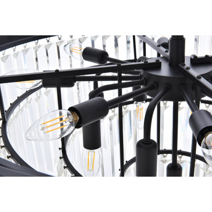 Elegant Urban Classic Chandelier - Matte Black, L 32" (1231D32MB-RC)