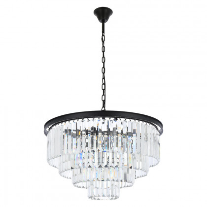 Elegant Urban Classic Chandelier - Matte Black, L 32" (1231D32MB-RC)