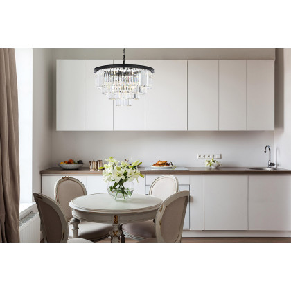 Elegant Urban Classic Chandelier - Matte Black, L 32" (1231D32MB-RC)