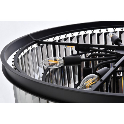 Elegant Urban Classic Chandelier - Matte Black/Silver, L 32" (1231D32MB-SS-RC)