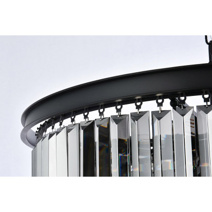 Elegant Urban Classic Chandelier - Matte Black/Silver, L 32" (1231D32MB-SS-RC)
